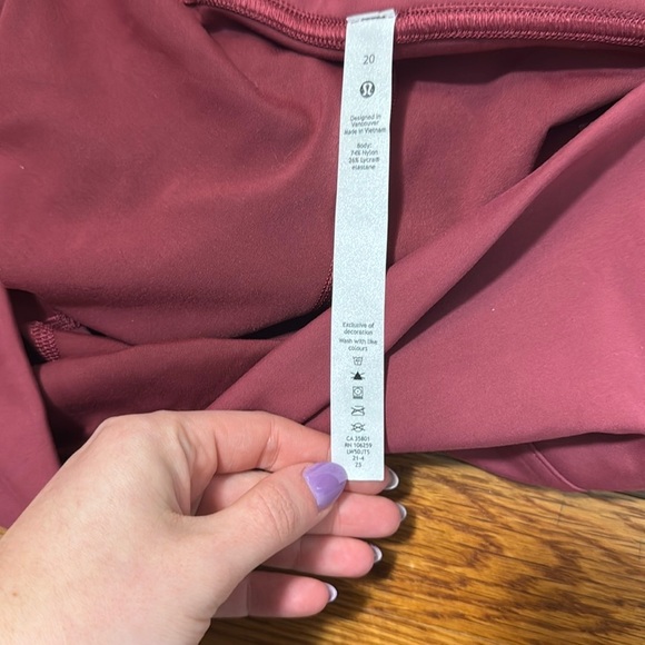 Lululemon InStill High-Rise Tight 25" Mulled Wine Size 20 - Picture 5 of 10